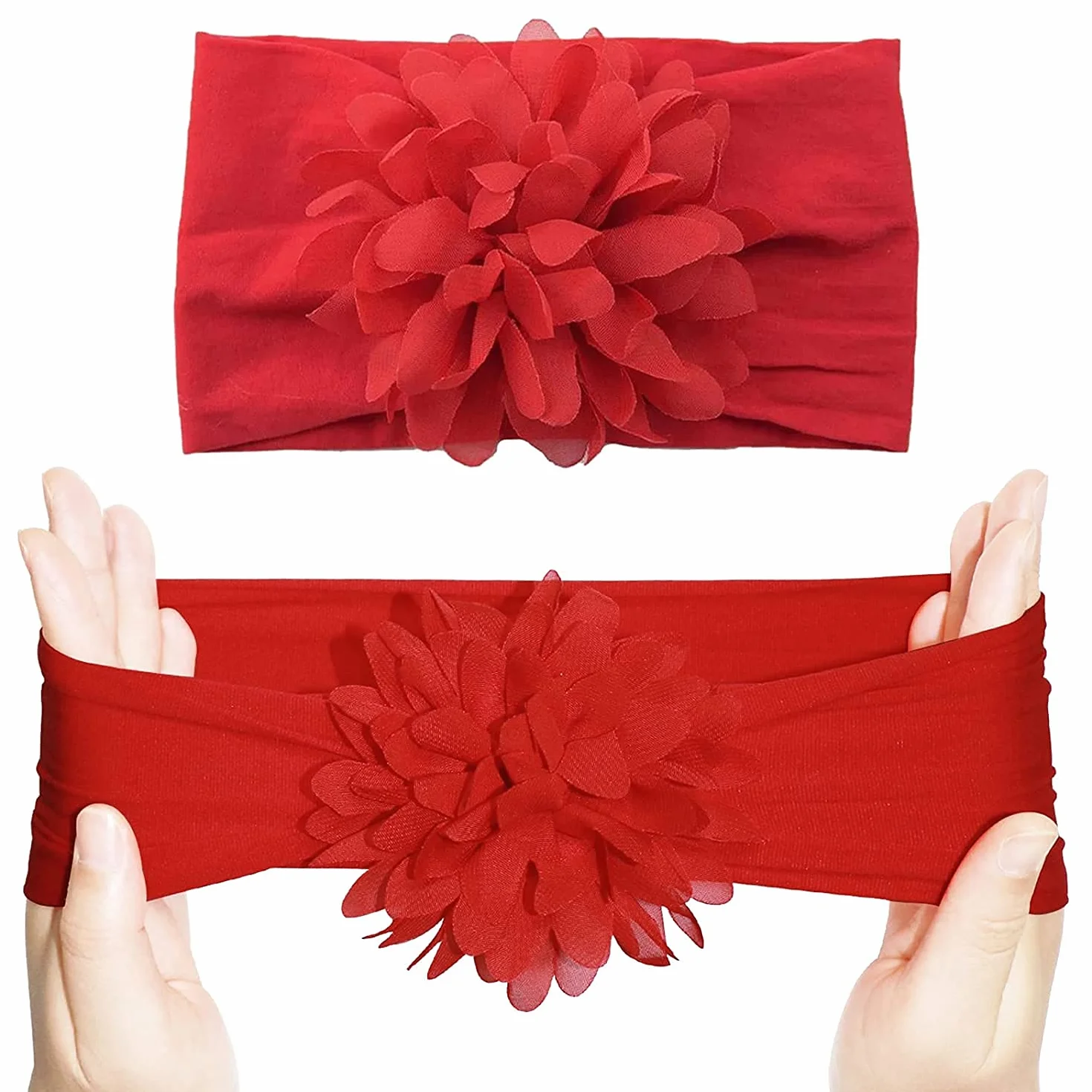 10 pièces bébé filles bandeaux en nylon fleur bandeaux élastique Turban cheveux accessoires pour nourrissons tout-petits nouveau-nés