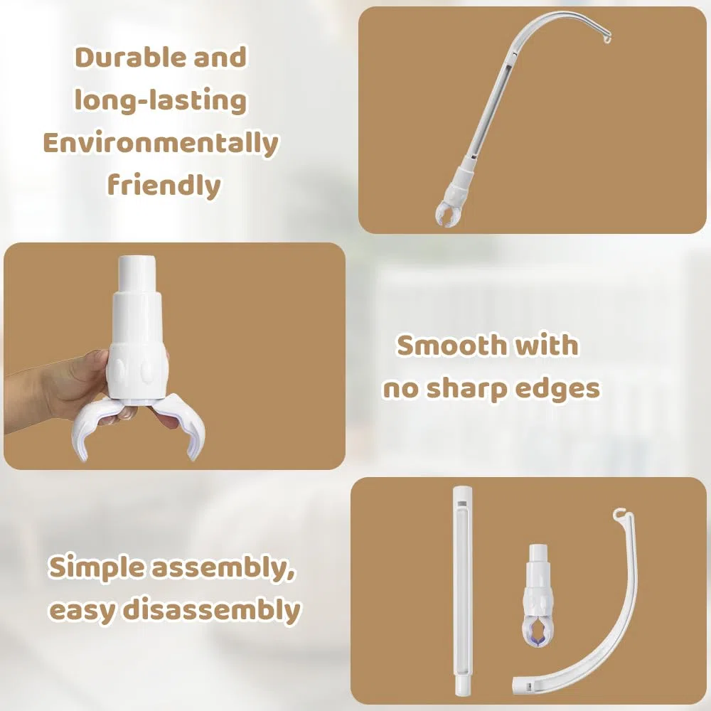 Support Mobile pour Lit Bébé | La Partie Griffe Peut être Ajustée en Largeur | Amovible et Inclinable | Adapté aux Lits d'enfants, Suspension Carillons éoliens Jouet pour Nouveau-né 0-12 Mois