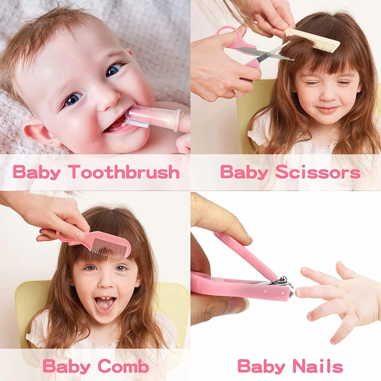 Trousse de Soin Bébé Naissance 13 en 1 – Kit Complet pour Nouveau-Né Fille Garçon (rose)