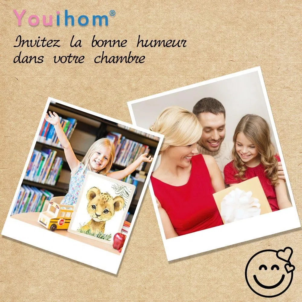 Youihom Lot de 3 Tableau Prenom Personnalisable Toile Affiche Fille Deco Chambre Poster 30x40 Decoration Murale Cadeau pour Bebe Enfant sans Cadre (YHH011-30x40cm)