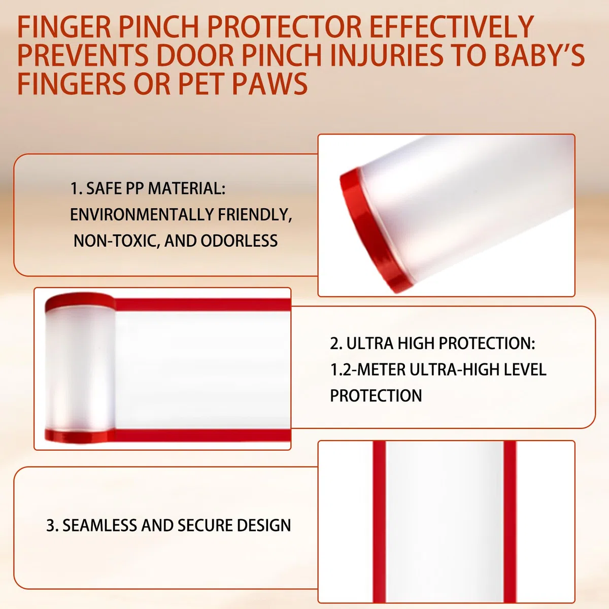 4 PCS Protège Pincement Porte 17x120CM Porte Anti Pince Doigts Crèche Bande Protection Porte Anti Pincement Porte Charnière Garde Bébé Enfants Animaux Maternelle Salle Classe