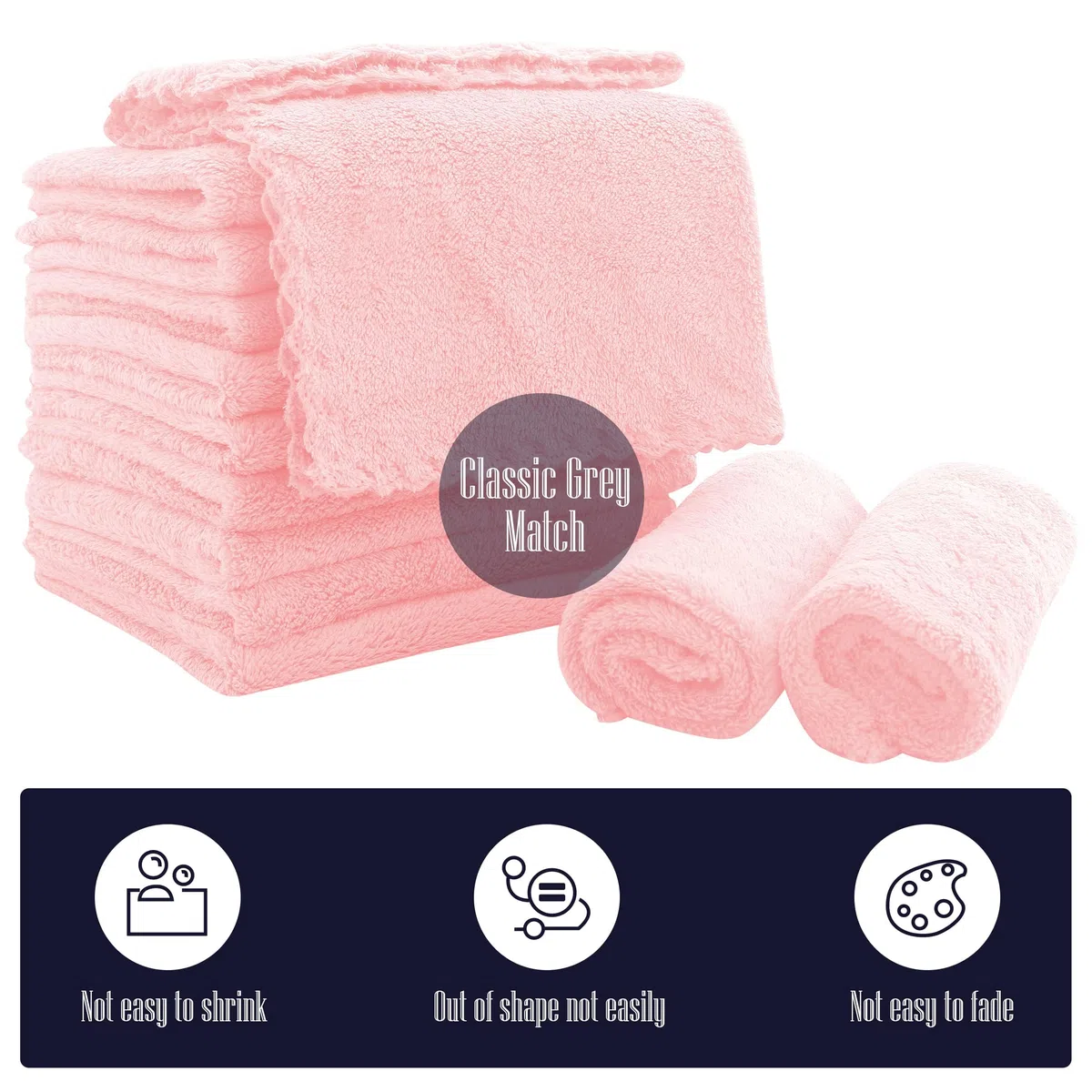 Lot de 32 débarbouillettes pour bébé - Polaire corail de luxe - Extra absorbantes et douces pour nouveau-nés, nourrissons et tout-petits - Convient aux peaux sensibles et aux nouveau-nés - Douche