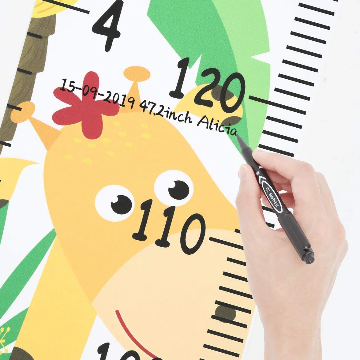Bébé Toise Murale à Suspendre Règle pour Enfants, Toile Hauteur Règle de Mesure pour Décoration de Salle de Chambre D'enfant, 200cm x 20cm