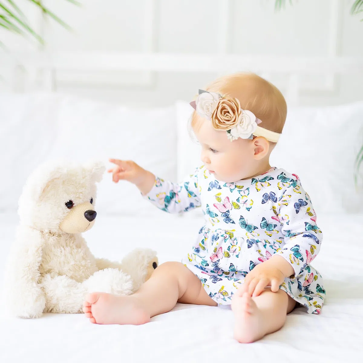 Lot de 3 bandeaux pour bébé fille, bandeaux pour fille avec ruban gros-grain, floraux en nylon pour bébé, tout-petits et accessoires pour cheveux nouveau-nés (rose)