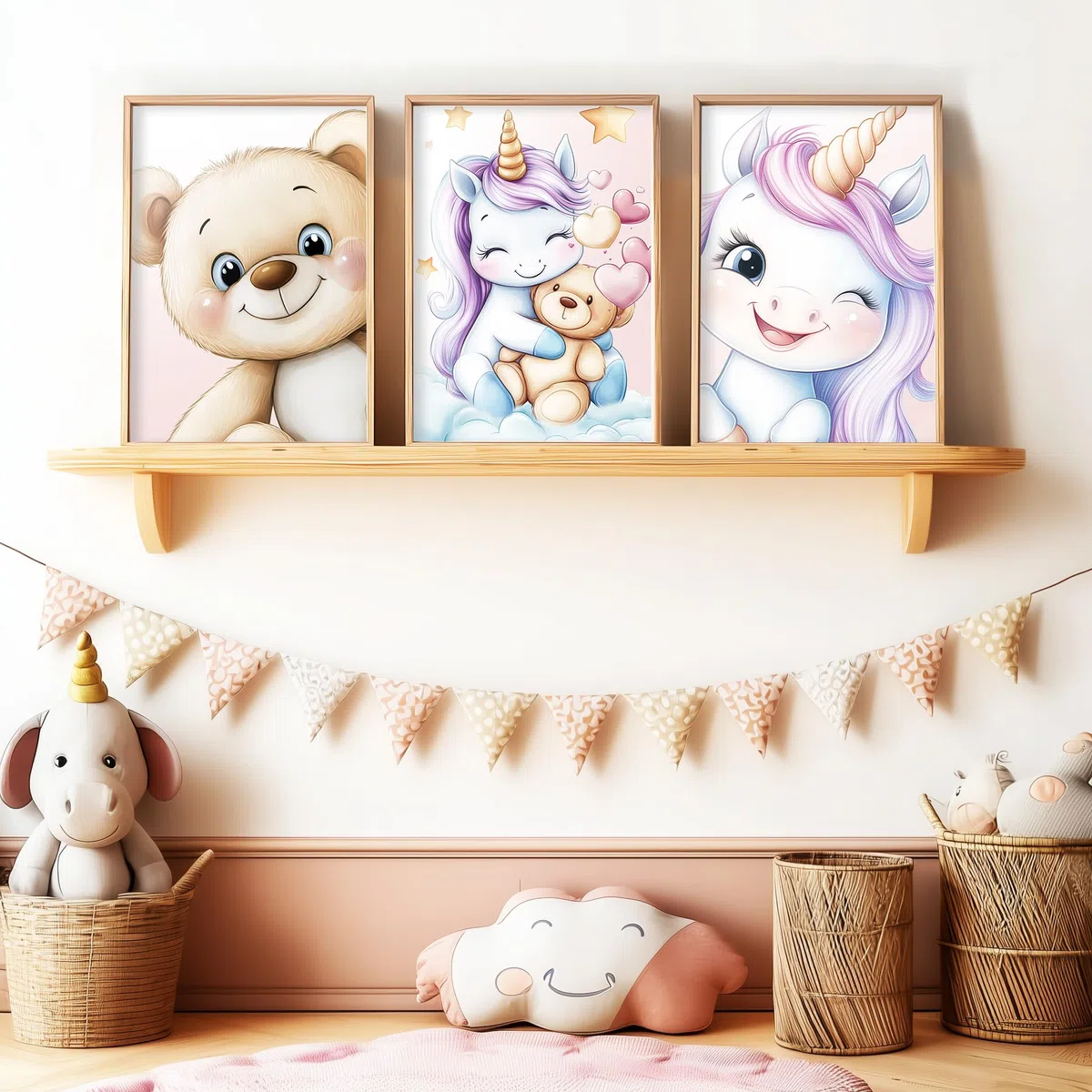 Générique Lot de 6 Affiches Murales Licorne – Posters Déco Chambre Fille | 1 Affiche personnalisable | Thème Licorne | Format A4 | Idée Cadeau Décoration Murale Enfant Bébé