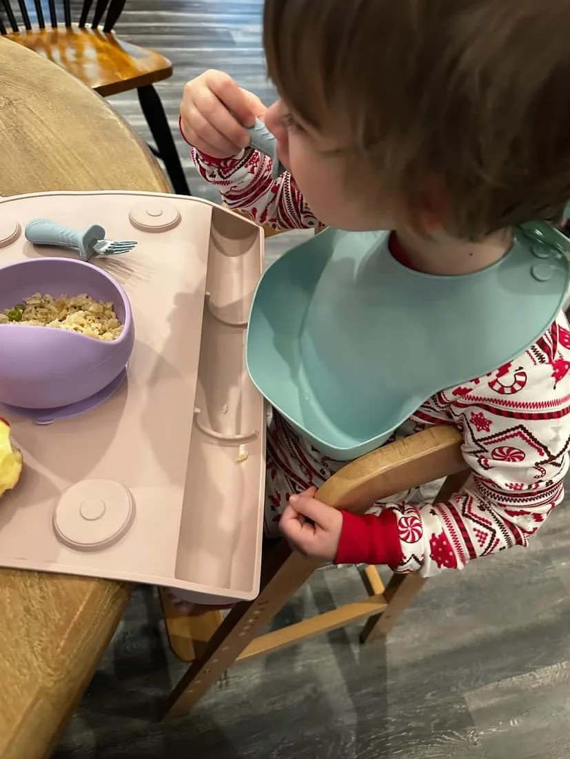 PandaEar Ensemble de Couverts pour Bébé, 6 Pièces Cuillères et Fourchettes en Silicone et Acier Inoxydable pour Bébés et Tout-Petits, sans BPA avec Design Antichoc en Silicone (Bleu & Vert & Beige)
