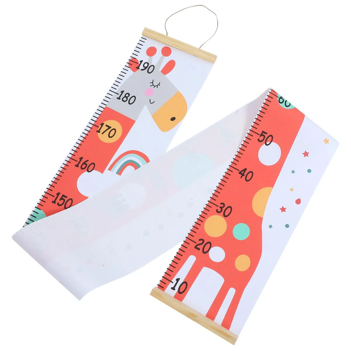 UKCOCO Règle Murale Confortable à Utiliser pour Garçon et Filles de Hauteur Design Animalier Cartoon en Bois et Toile pour Classe et Maternelle