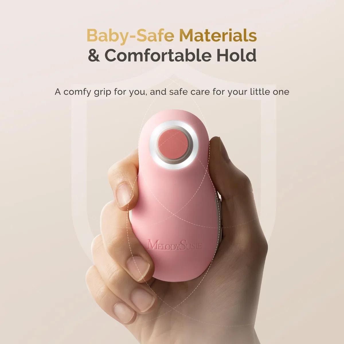 MelodySusie Lime à Ongles Électrique pour Bébé, Rechargeable Coupe-Ongles Bébé avec Support de Charge Magnétique et Veilleuse, Faible Bruit Ponceuse pour Ongles pour Nouveau-Nés & Enfants (rose)