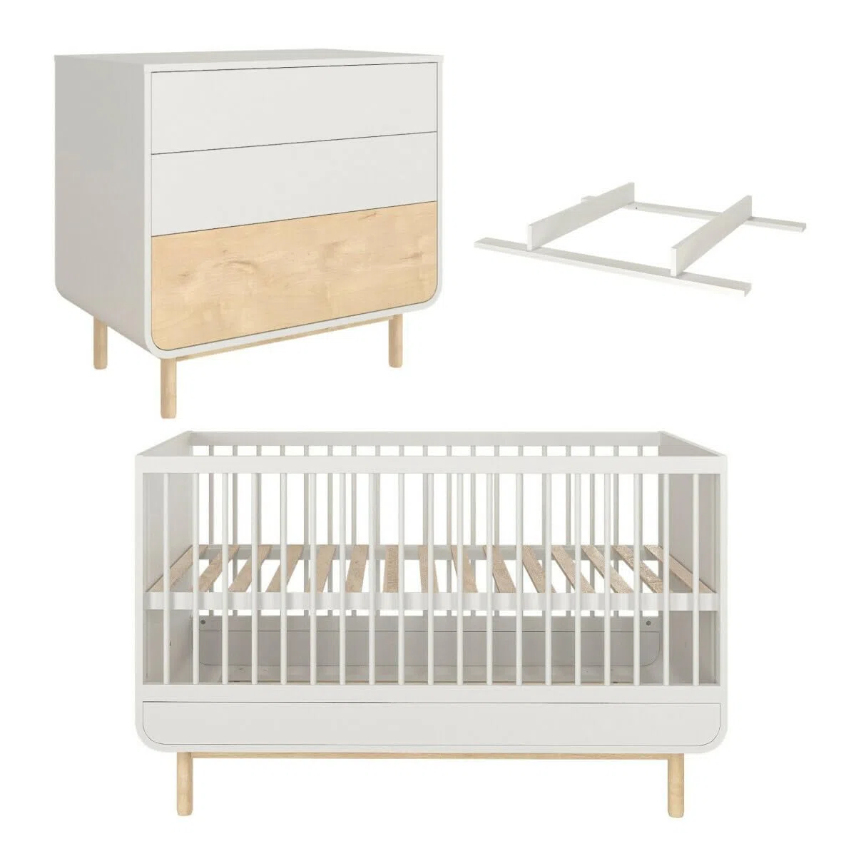 Chambre complète Montessori bébé 70x140 cm Blanc