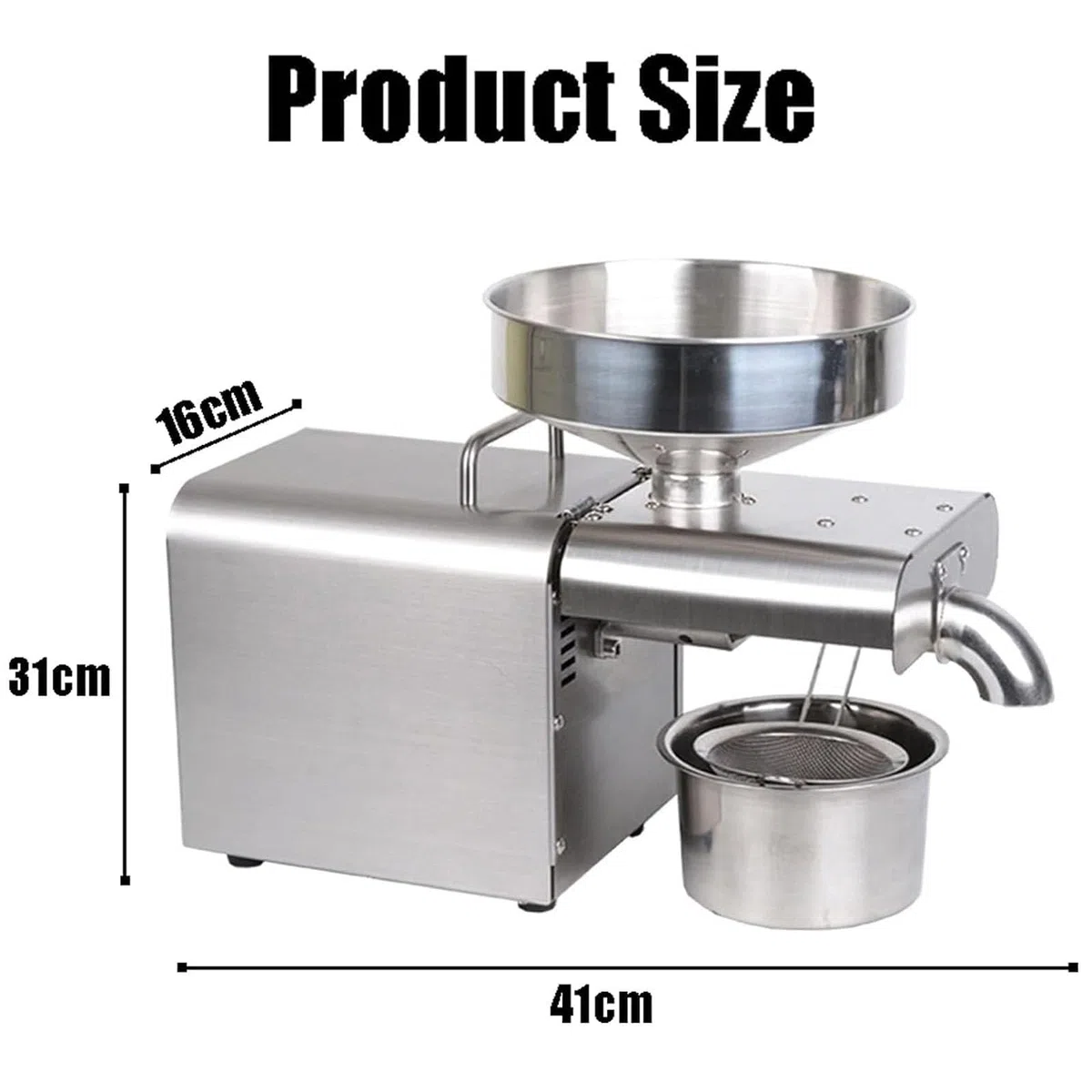 Presse à huile automatique commerciale de 1500 W, expulseur d'huile en acier inoxydable pour presse à froid/chaud, extracteur d'huile de qualité alimentaire (220 V)