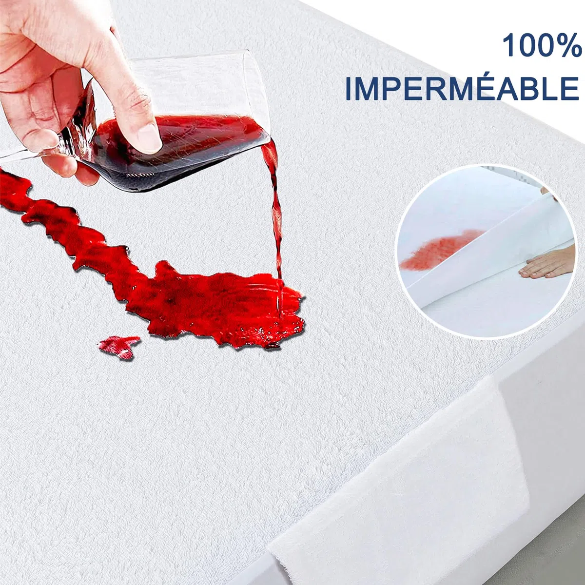 RICHAIR - Protège Matelas Bébé 70 x 190 cm Imperméable et Respirant - Alèse Silencieux et Ultra Absorbant - Hypoallergénique, Anti-Acarien et Bactérien