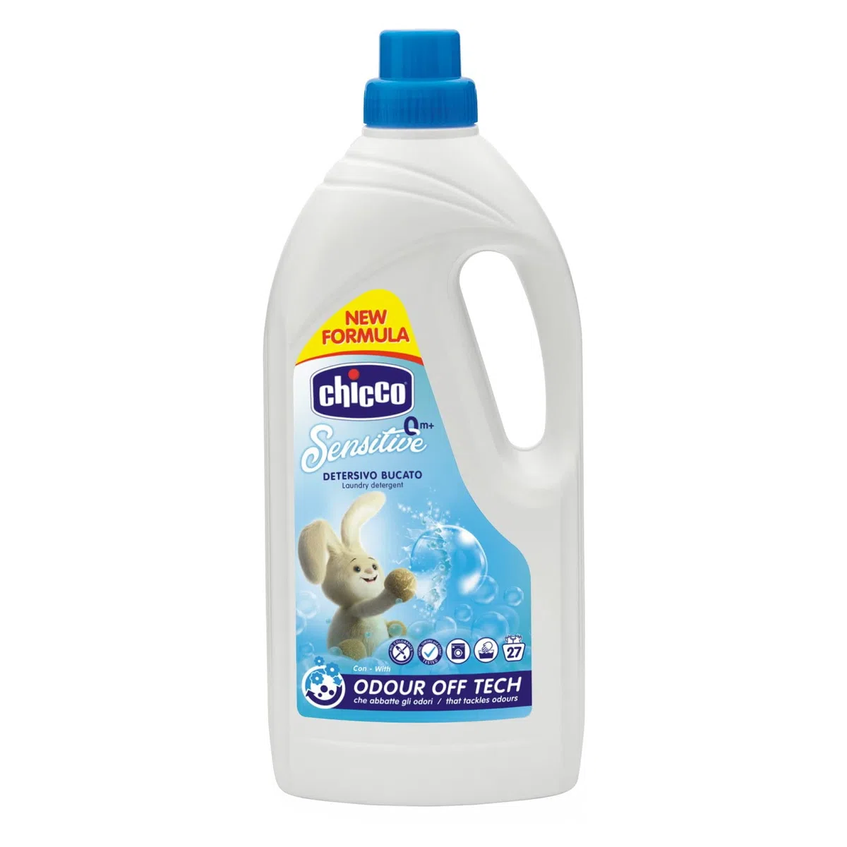 Chicco Sensitive Lessive à lessive hypoallergénique, élimine les taches et les odeurs, 0+ mois - 1,5 litres