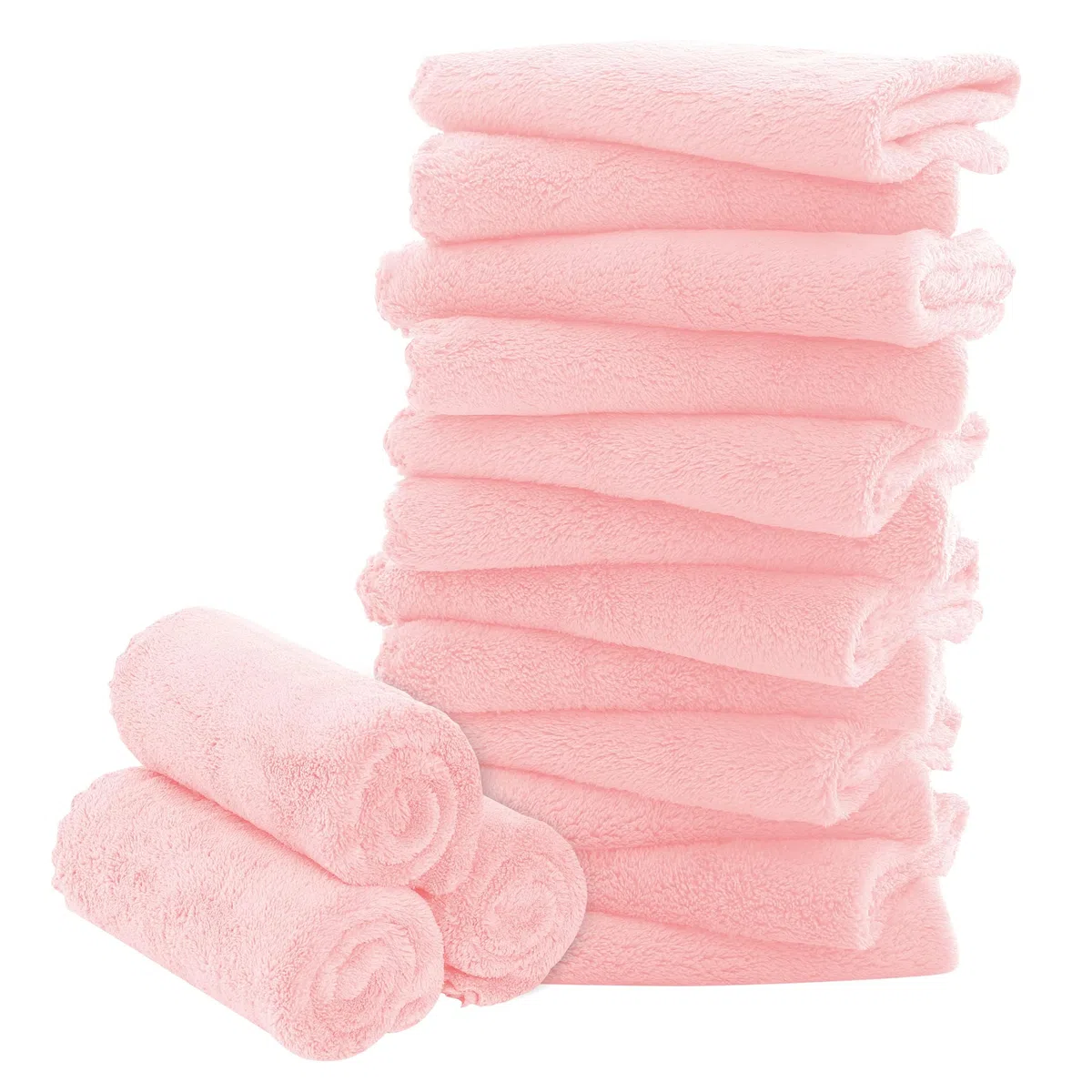 Lot de 32 débarbouillettes pour bébé - Polaire corail de luxe - Extra absorbantes et douces pour nouveau-nés, nourrissons et tout-petits - Convient aux peaux sensibles et aux nouveau-nés - Douche
