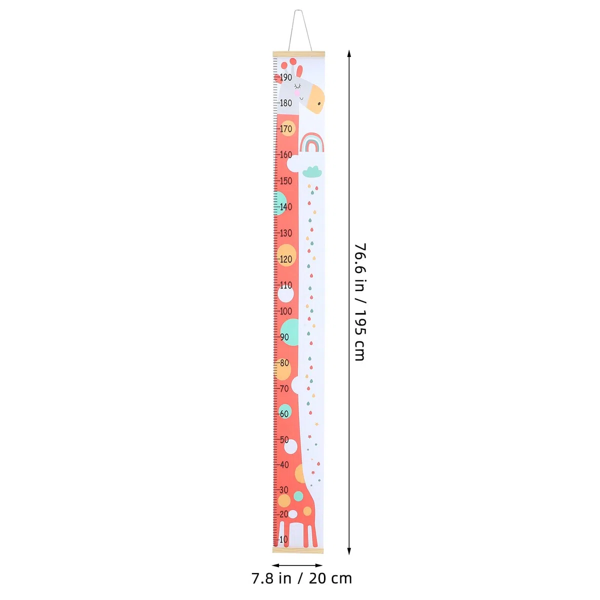 UKCOCO Règle Murale Confortable à Utiliser pour Garçon et Filles de Hauteur Design Animalier Cartoon en Bois et Toile pour Classe et Maternelle