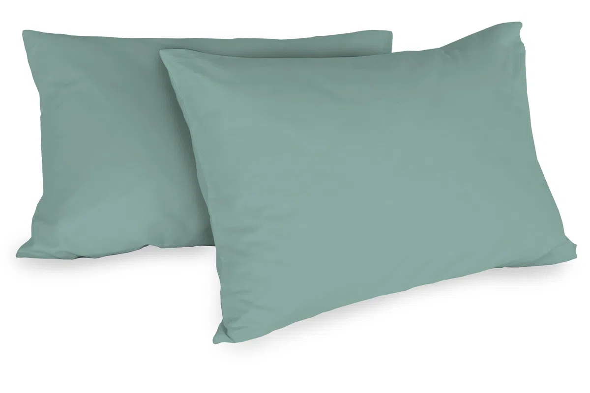 Zer0bed, Paire de taies d'oreiller en Coton - 52 x 80 cm - Motif Nuages - Couleur Unie - 100% Coton - Taie d'oreiller pour lit - Enveloppe avec Fermeture éclair