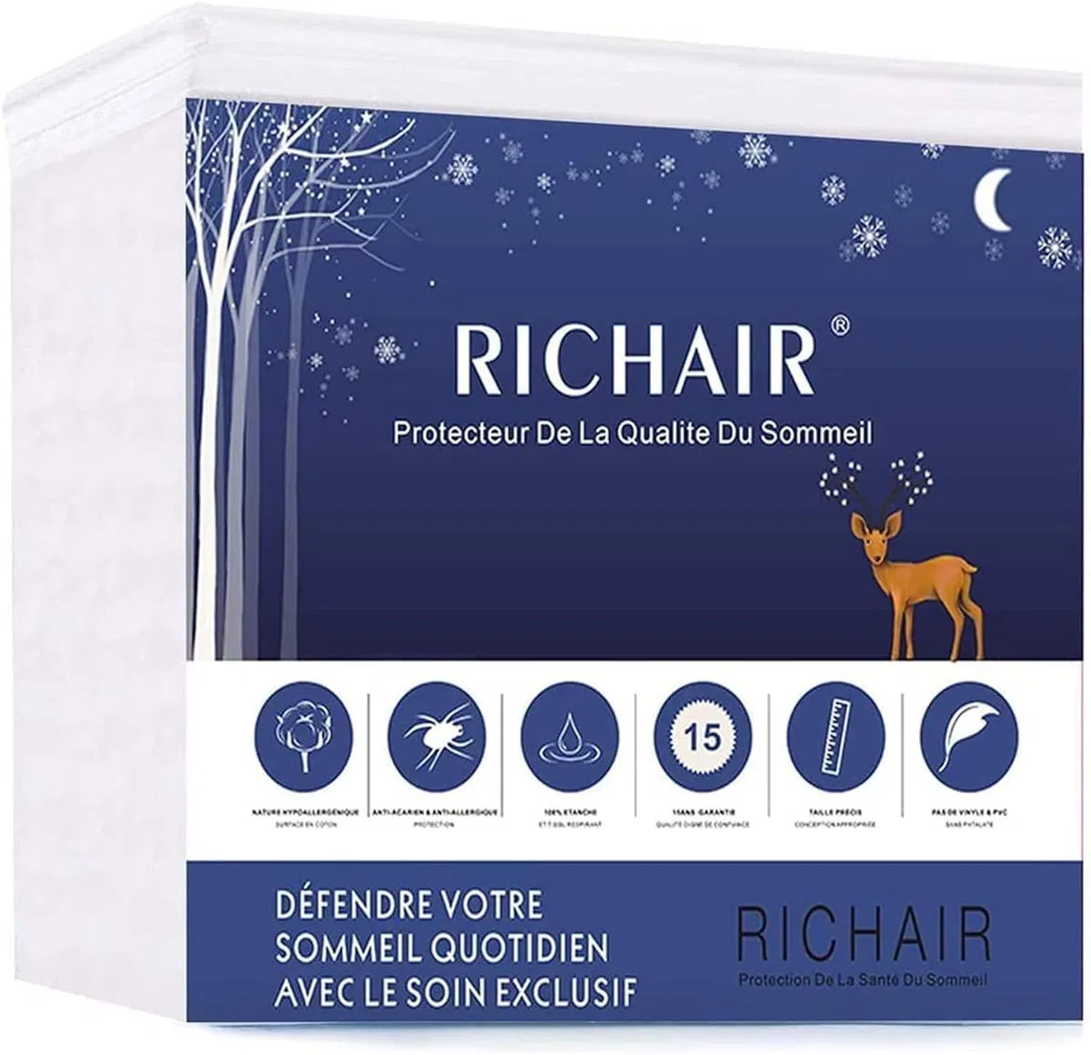 RICHAIR - Protège Matelas Bébé 70 x 190 cm Imperméable et Respirant - Alèse Silencieux et Ultra Absorbant - Hypoallergénique, Anti-Acarien et Bactérien
