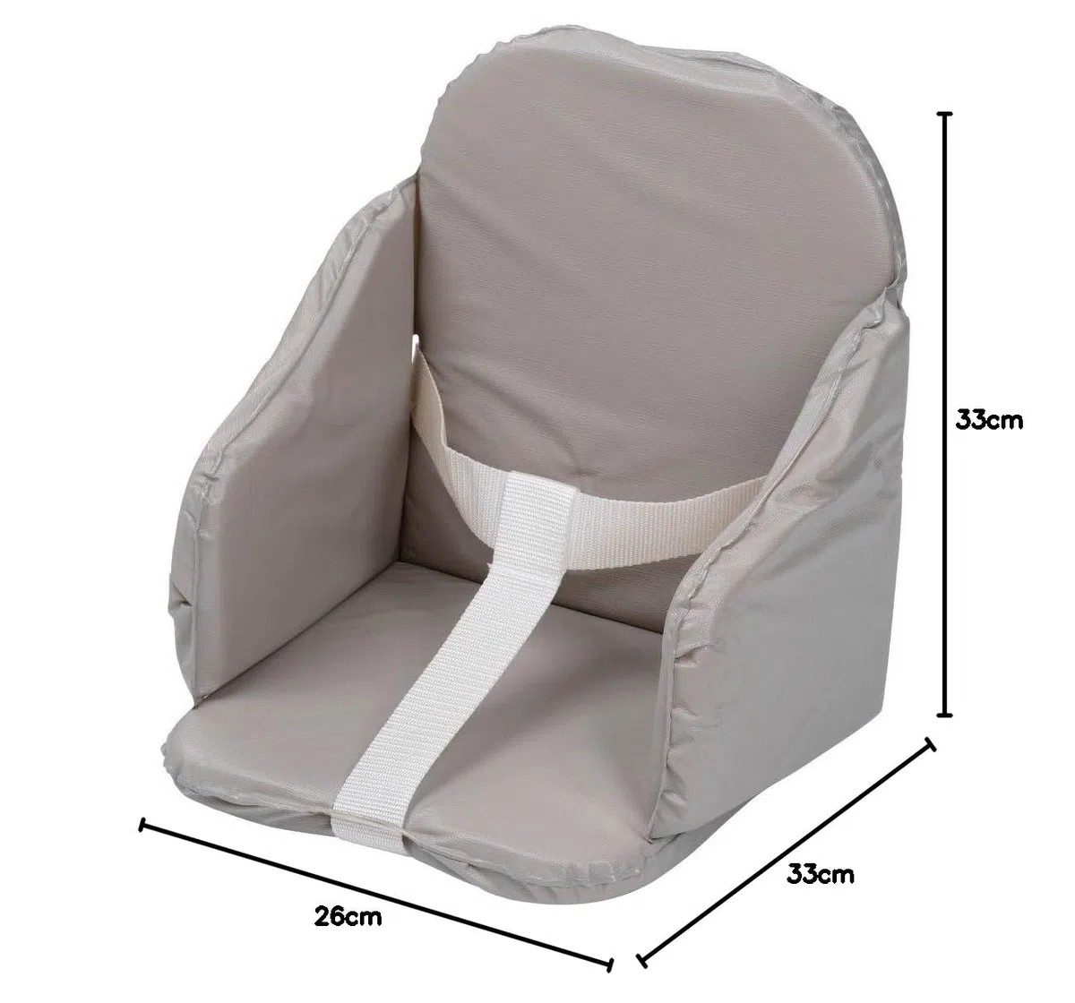 TINÉO - Coussin De Chaise Haute Bébé - PVC - Sangles De Sécurité - Facile à Laver - Fabriqué En France - 27x26x33cm (Gris)