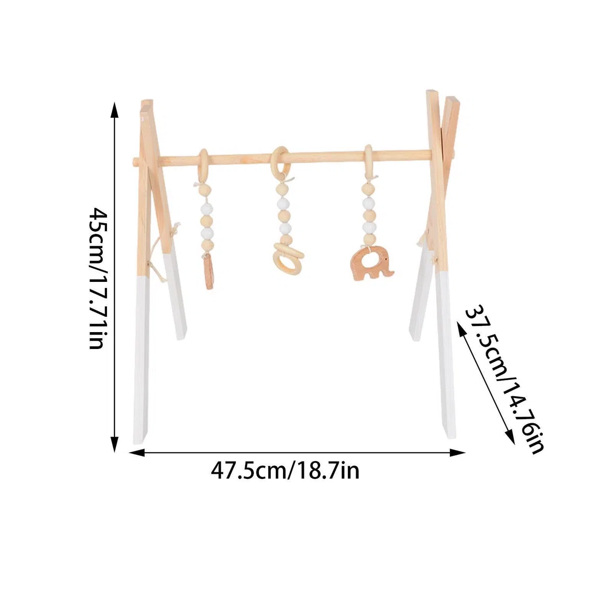 Portique D'eveil Bebe Bois, Arche Eveil Bebe Bois Pliable, Arche D Éveil En, 3 Suspendus - Gymnase D‘Activités Pour Nouveau-né 0-12 Mois - Décor Crèche Et Salon