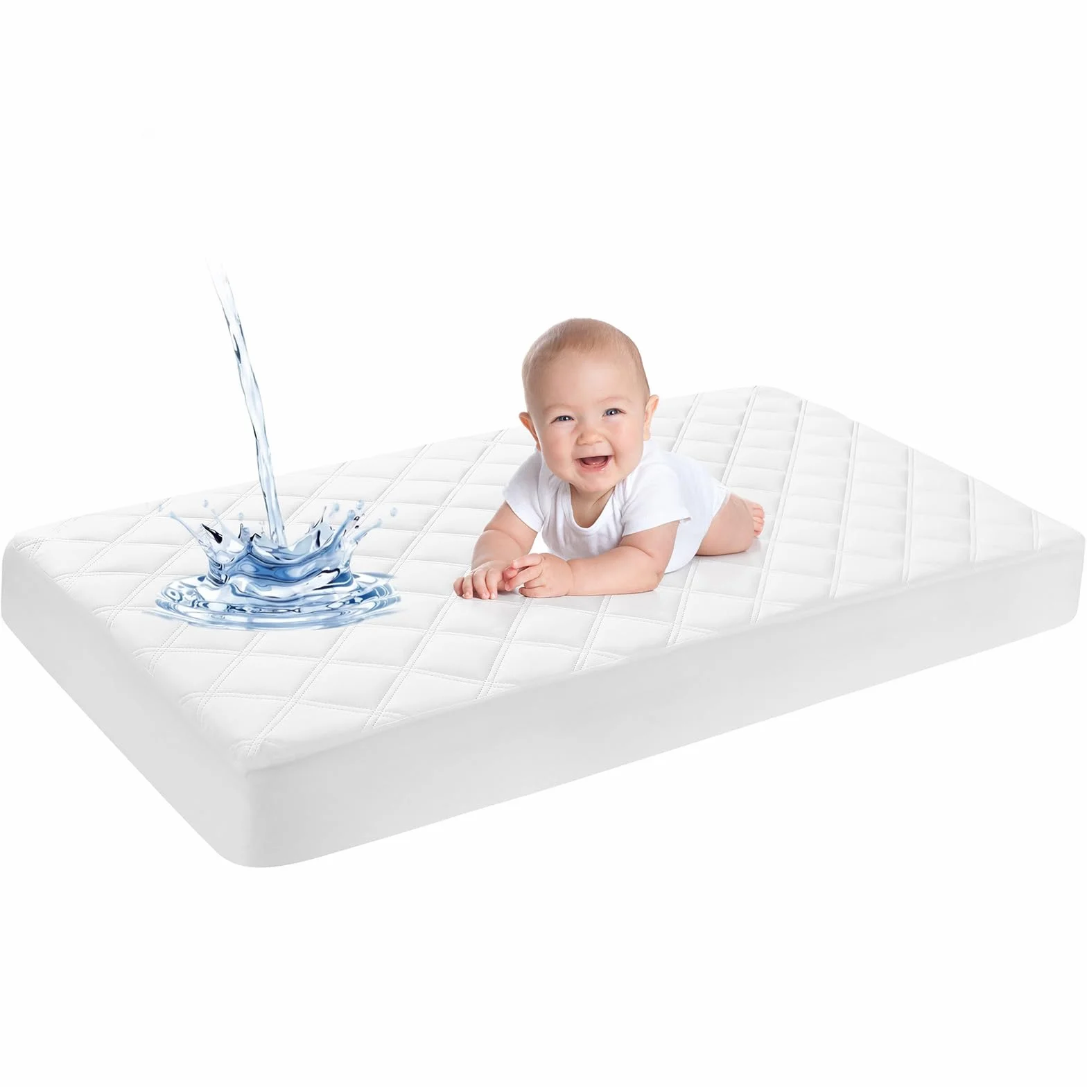 Yoofoss Protège Matelas Imperméable Bebe 50x90 Drap Housse Ajustable Protection de Matelas Bébé Amovible y Lavable pour Lit Berceau