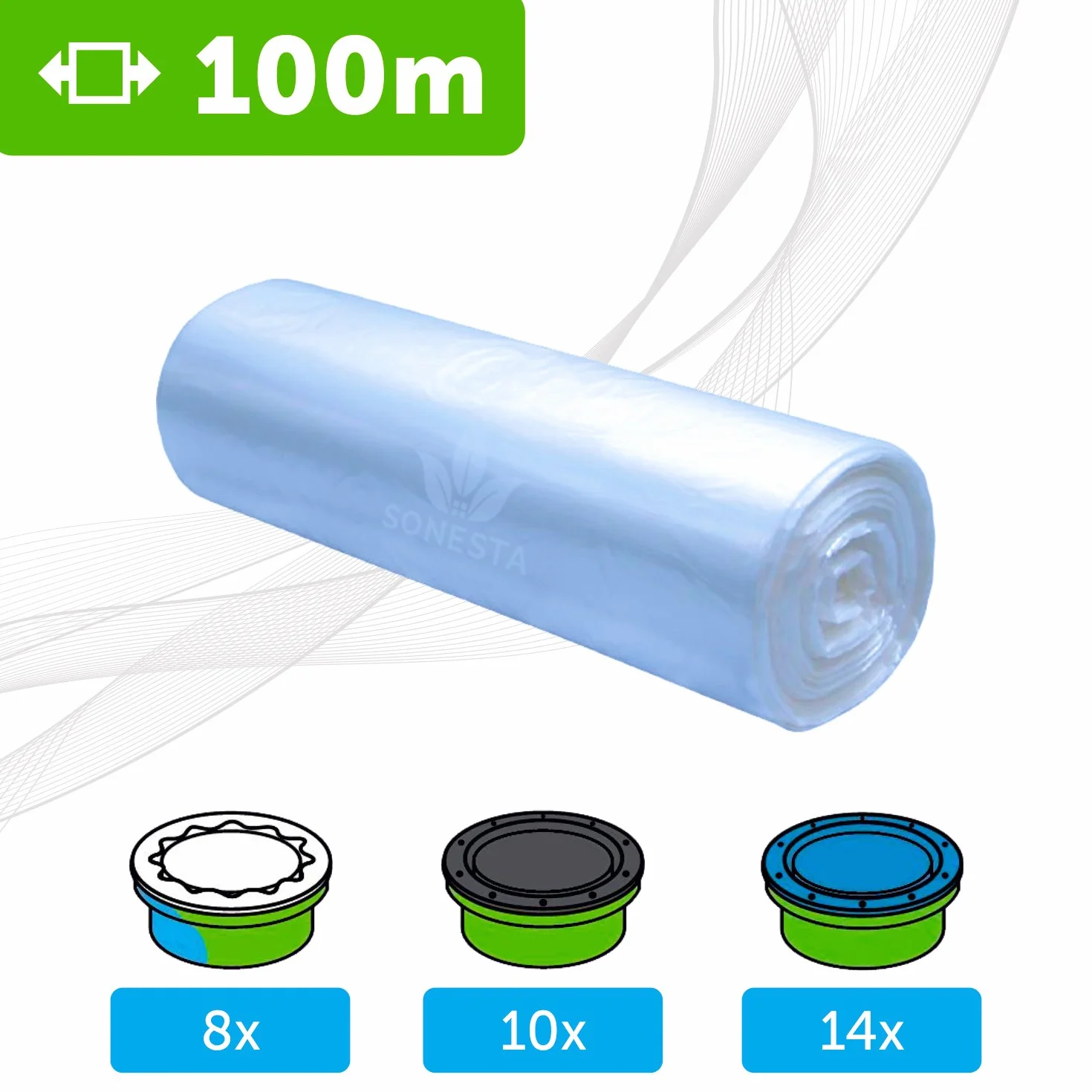 100m. ECO Recharge de sac pour poubelle à couches compatible avec Tommee Tippee : Twist and Click, Simplee, TEC | 100% Compatible Rapide et facile à utiliser.