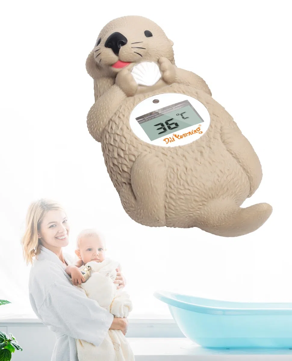Thermomètre de bain pour bébés Thermomètre numérique pour mesurer la température de l'eau dans la baignoire, jouet flottant pour le bain des enfants - Loutre de mer