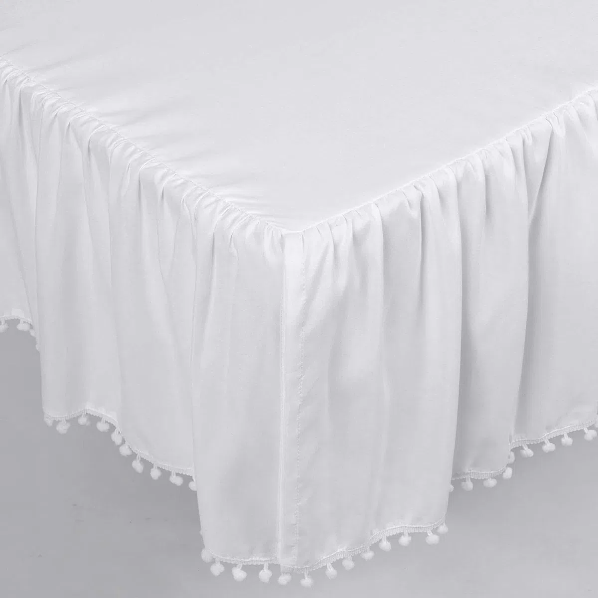 Jupe De Lit Pour Bébé – Minii Jupe De Literie Pour Berceau | Petite Literie Pour Berceau | Jupe De Berceau À Volants Avec Pompons | Jupes De Literie En Microfibre Pour Bébés Garçons Et Filles, Aspect