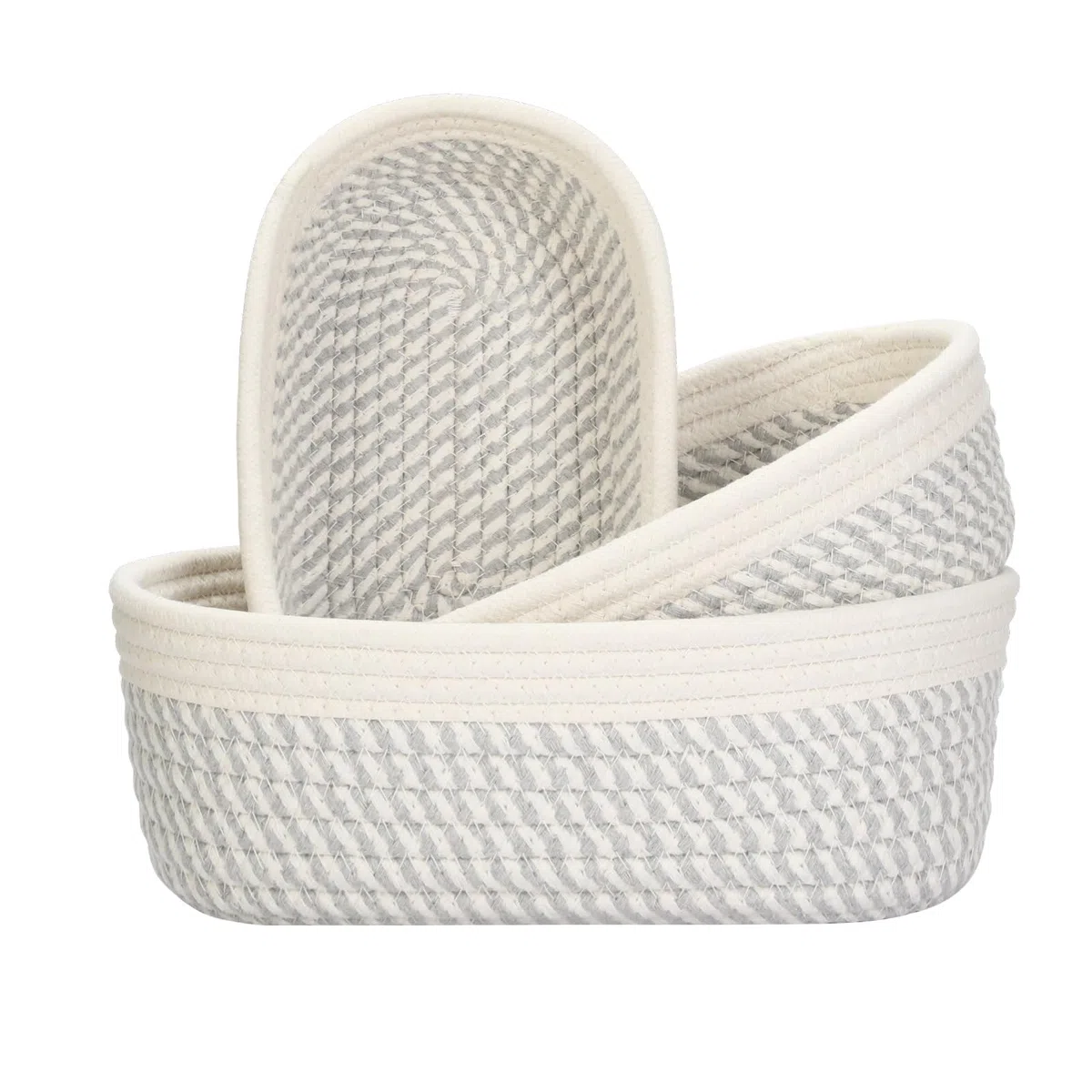 VINATO Panier de Rangement,Petit Panier Tressé, Lot de 3 Organisateur Salle de Bain Multifonctions (3 Tailles) - pour Salle de Bain, Cuisine, Chambre d'Enfants et Déco