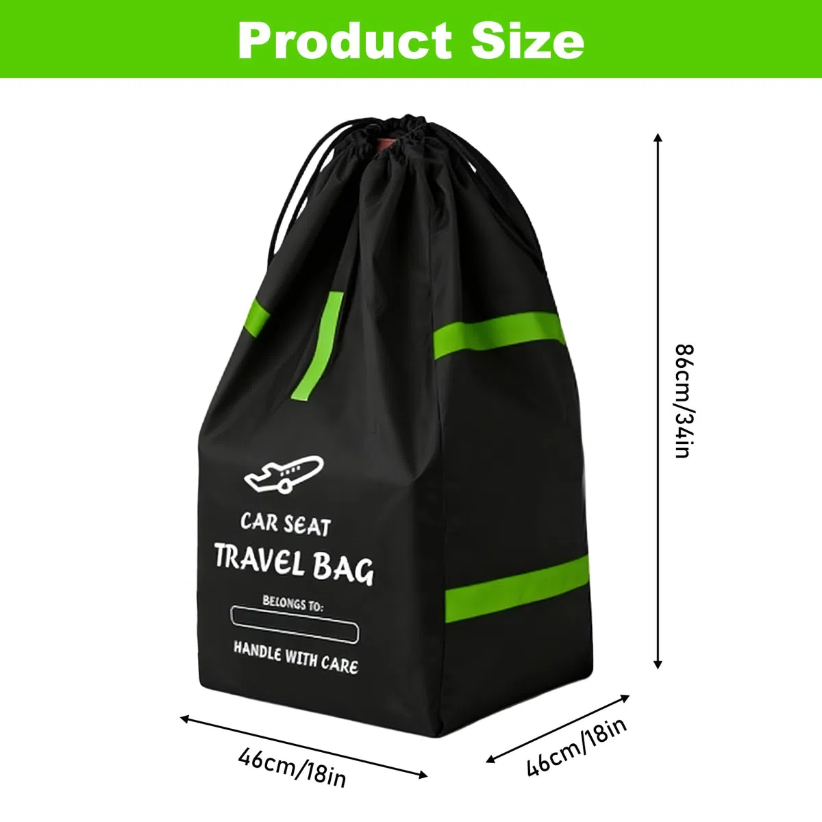 Sac de transport pour poussette - 86 x 46 x 46 cm - Gate Check - Sac de voyage - Sac de poussette en avion - Housse de protection pour poussette - Sac de protection pour poussette