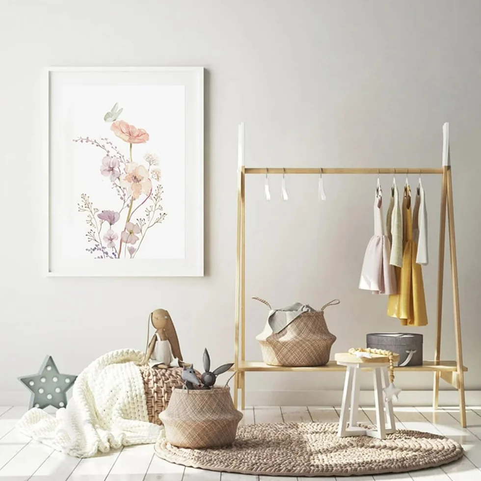 Youihom 3 Affiche Prenom Bebe Fille Tableau Chambre Enfant Fleur Rose 30x40 Poster Personnalisé Bebe Toile Chambre Enfant Affiche Decoration Murale Bébé Fille sans Cadre