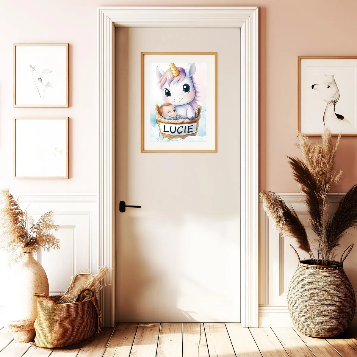 Générique Lot de 6 Affiches Murales Licorne – Posters Déco Chambre Fille | 1 Affiche personnalisable | Thème Licorne | Format A4 | Idée Cadeau Décoration Murale Enfant Bébé