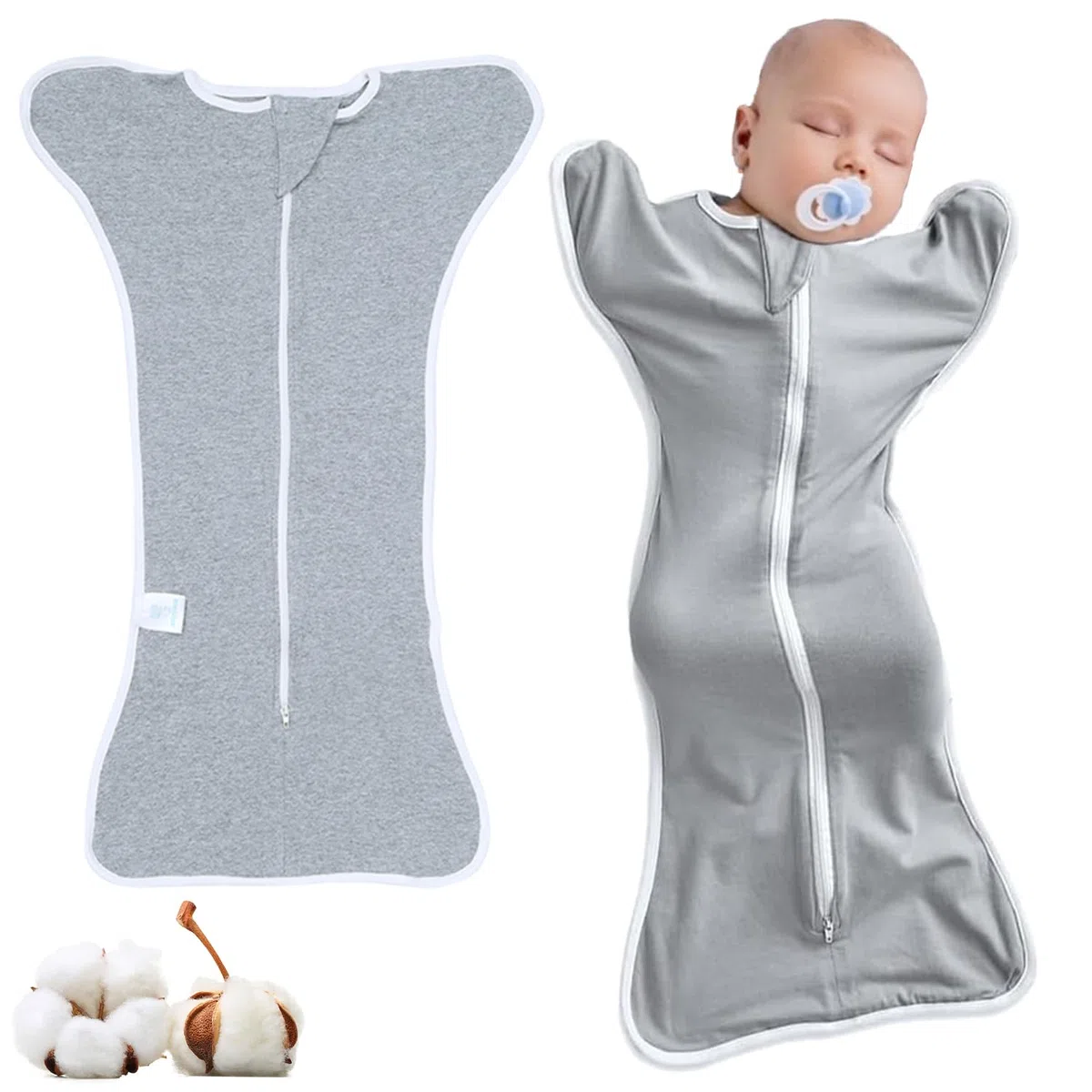 Sac de Couchage pour bébé, Gigoteuse Biologique pour bébé, Emmaillotage Auto-apaisante pour Nouveau-nés, Couverture Emaillotage 0-3 Mois, Emmaillotage Bebe, pour 0-3 Mois Bebe Unisexe