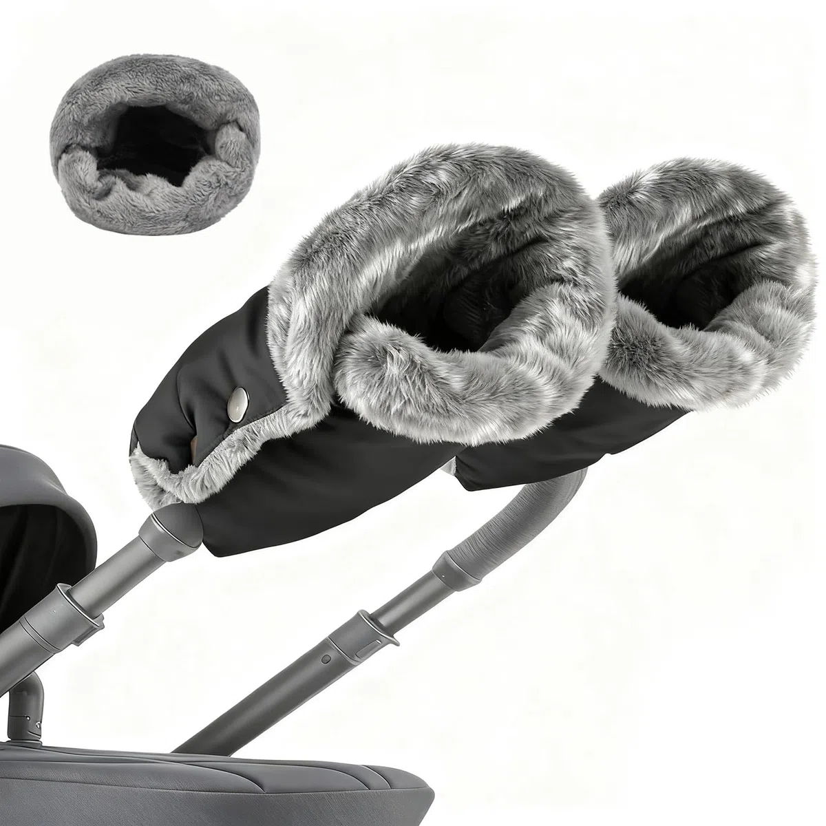 Gants Poussette, Protège-Mains de Poussette Universel-Vent et Imperméable Gant, étendus Poussette Coton Antigel Gants Bébé Chauffe, pour Poussette, Landau, Vélo et Fauteuil Roulant
